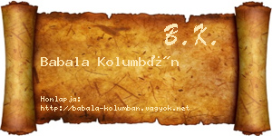 Babala Kolumbán névjegykártya